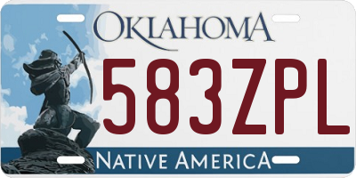 OK license plate 583ZPL
