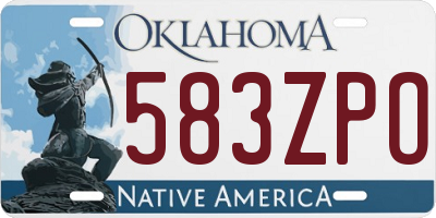 OK license plate 583ZPO