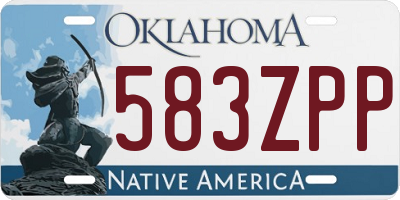 OK license plate 583ZPP