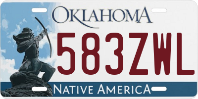 OK license plate 583ZWL