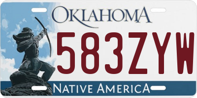 OK license plate 583ZYW