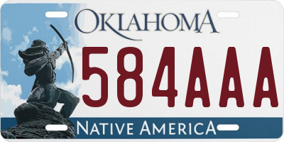 OK license plate 584AAA
