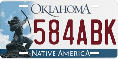 OK license plate 584ABK