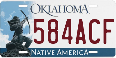 OK license plate 584ACF