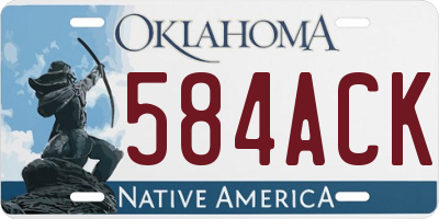 OK license plate 584ACK