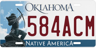 OK license plate 584ACM