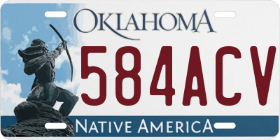 OK license plate 584ACV