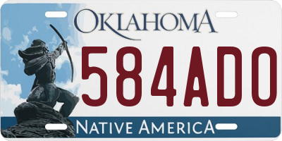 OK license plate 584ADO