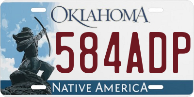 OK license plate 584ADP