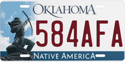 OK license plate 584AFA