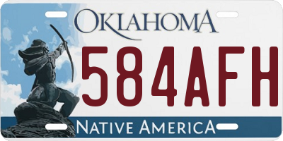 OK license plate 584AFH