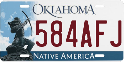 OK license plate 584AFJ