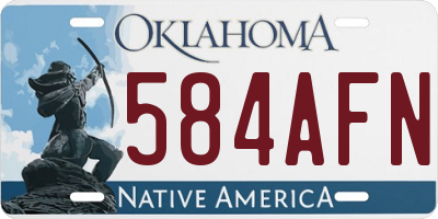 OK license plate 584AFN