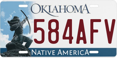 OK license plate 584AFV