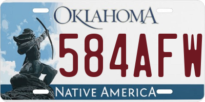 OK license plate 584AFW