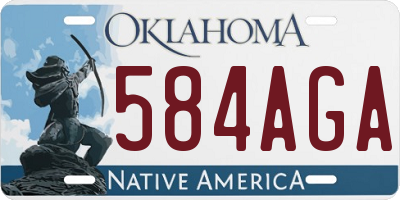 OK license plate 584AGA