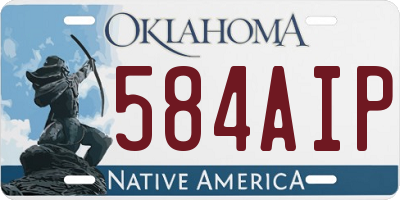 OK license plate 584AIP
