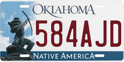 OK license plate 584AJD