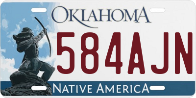 OK license plate 584AJN
