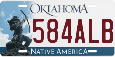 OK license plate 584ALB