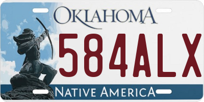 OK license plate 584ALX