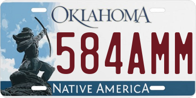 OK license plate 584AMM