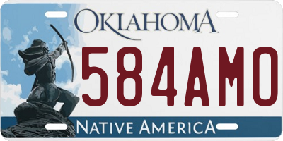 OK license plate 584AMO