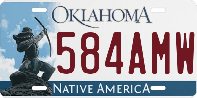 OK license plate 584AMW