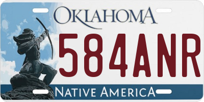 OK license plate 584ANR