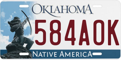 OK license plate 584AOK