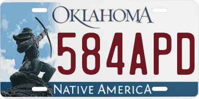 OK license plate 584APD