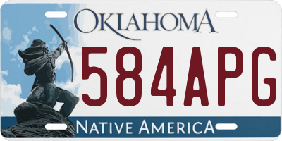 OK license plate 584APG