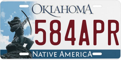 OK license plate 584APR
