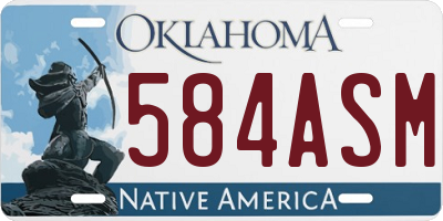 OK license plate 584ASM