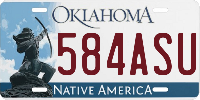 OK license plate 584ASU