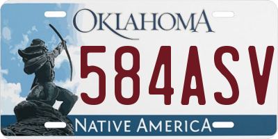 OK license plate 584ASV