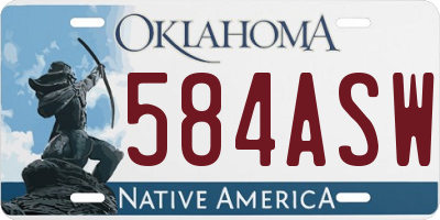 OK license plate 584ASW