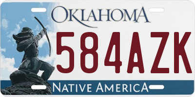 OK license plate 584AZK