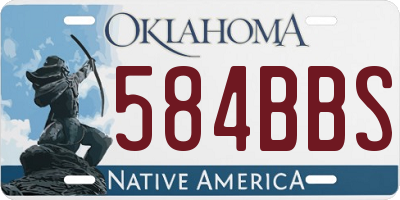OK license plate 584BBS