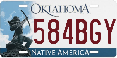 OK license plate 584BGY