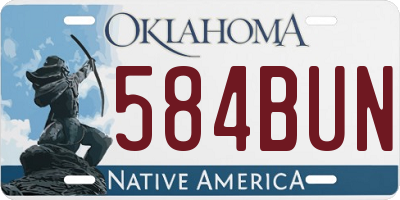 OK license plate 584BUN