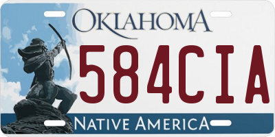 OK license plate 584CIA