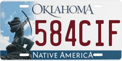 OK license plate 584CIF