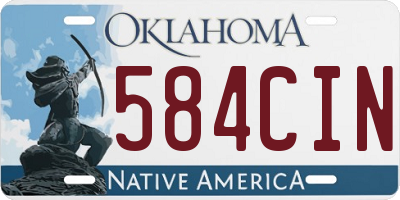 OK license plate 584CIN