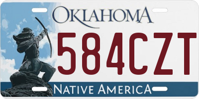 OK license plate 584CZT