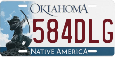 OK license plate 584DLG
