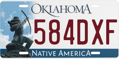 OK license plate 584DXF