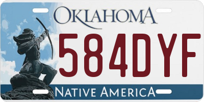 OK license plate 584DYF