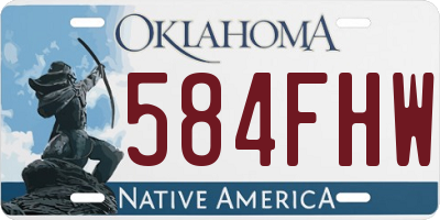 OK license plate 584FHW