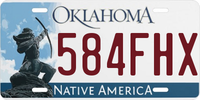 OK license plate 584FHX